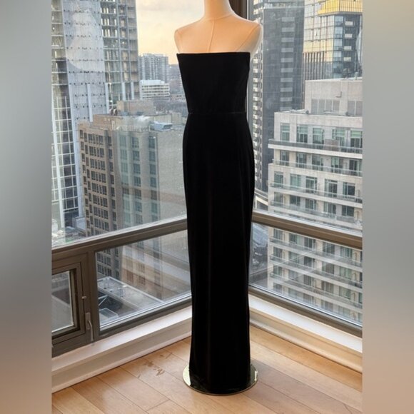🆕 BRONX & BANCO 🧿 NWOT Florentina Corset Gown, Black Velvet, Sz L US 8 - Picture 3 of 15